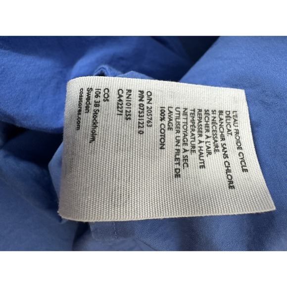 COS Dress Womens Size 8 Blue Short Sleeve Oversized Cocktail Formal Midi - Picture 8 of 12